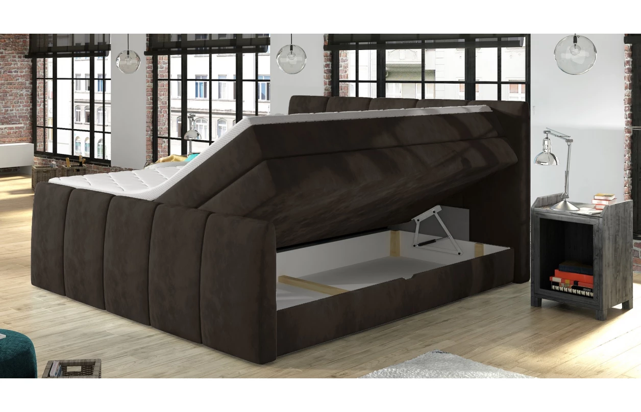 Posteľ boxspring Fresco 180x200 cm, modrá látka 9