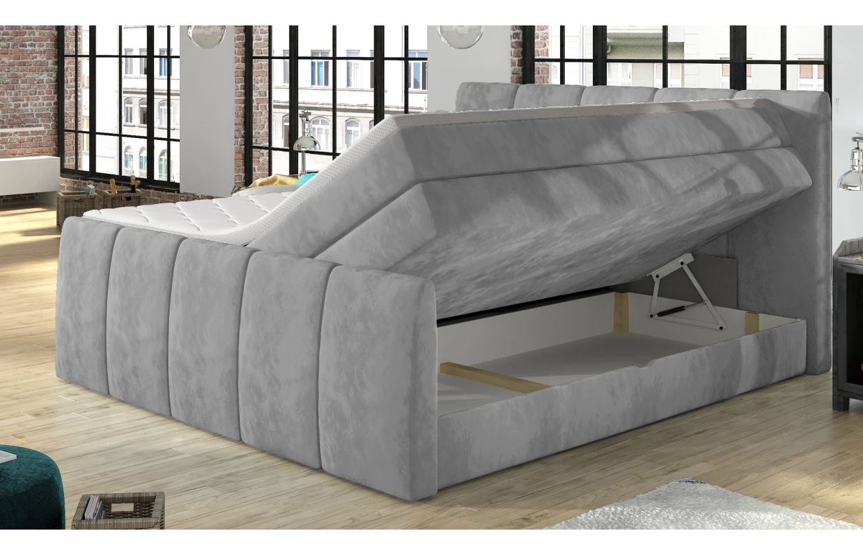 Posteľ boxspring Fresco 180x200 cm, modrá látka 12
