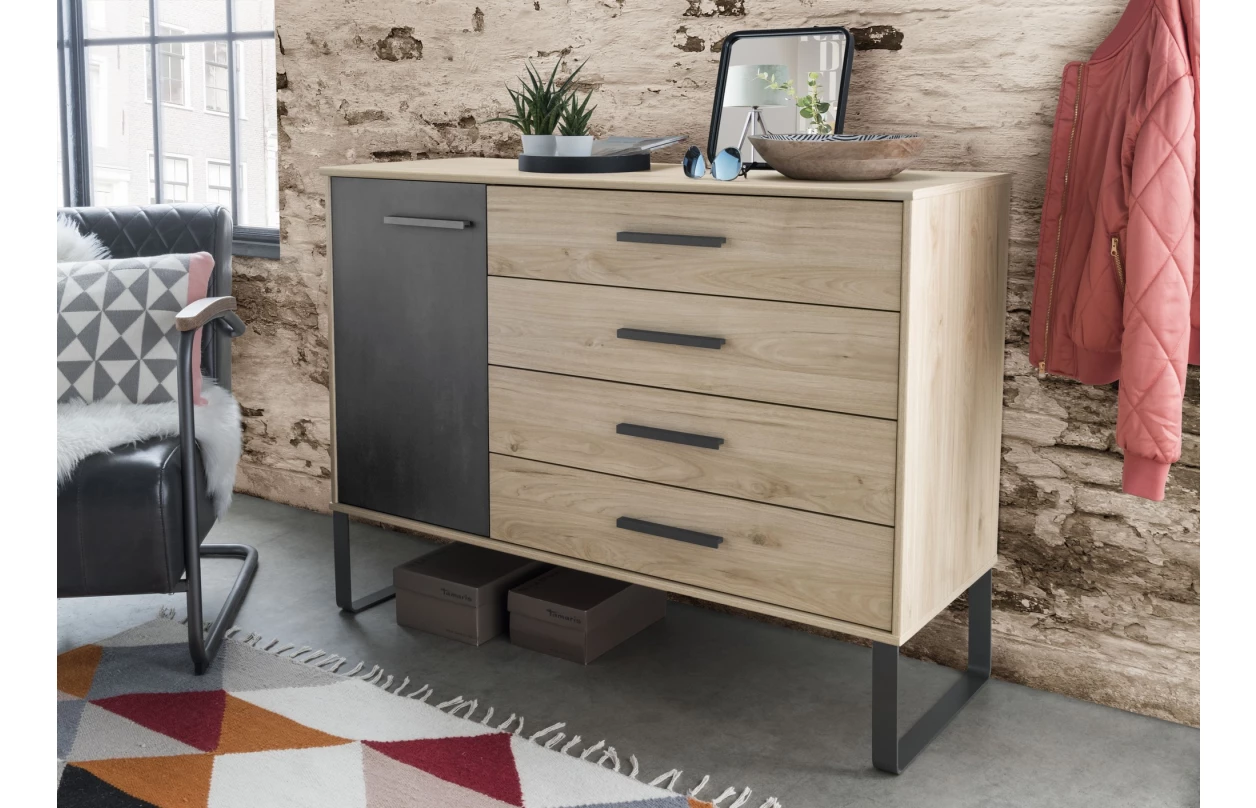 Komoda so zásuvkami Brüssel 120 cm, kamenný dub/šedá 12