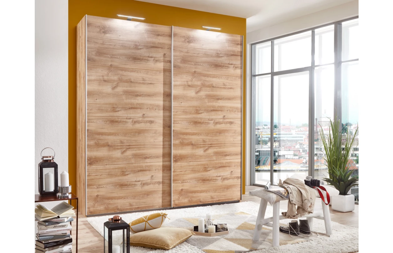 Skrinka s 5 zásuvkami Easy Plus, 49 cm, doskový dub / sivé sklo 32