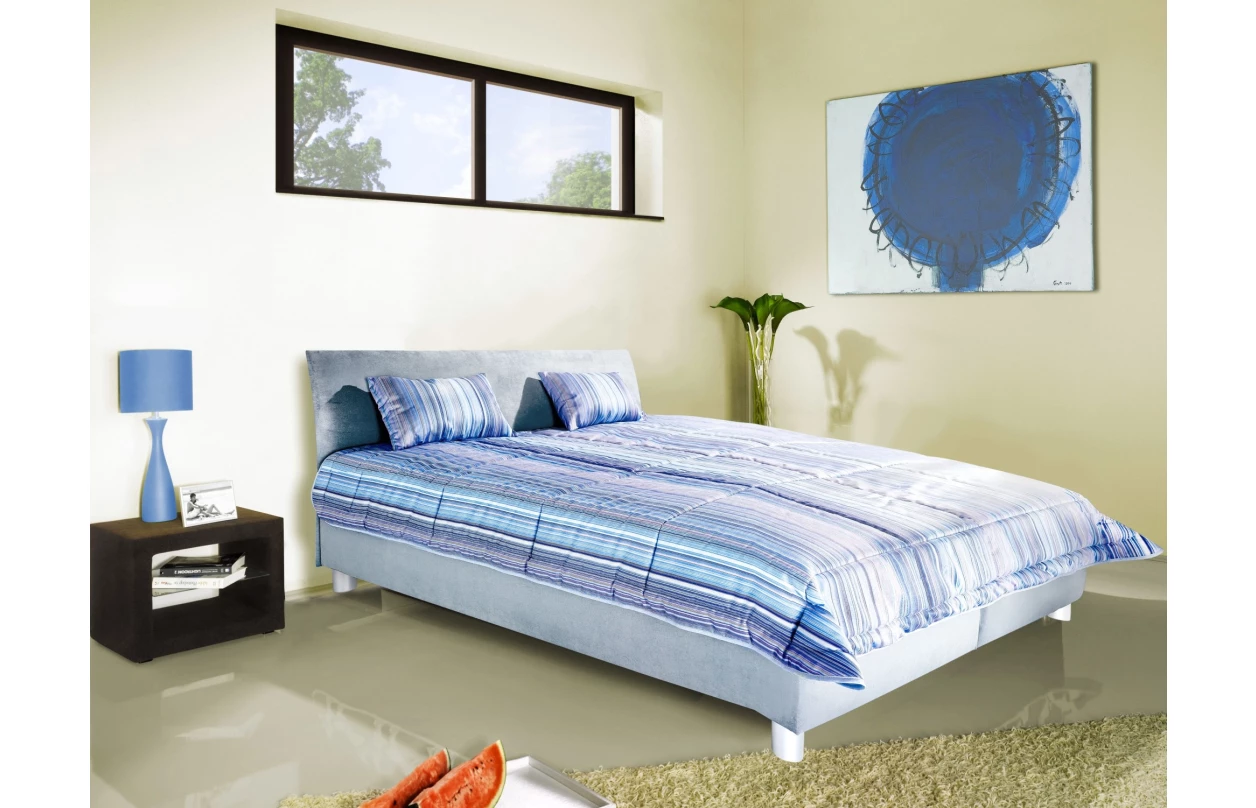 Posteľ Bali 160x200 cm, svetlo šedá látka 2
