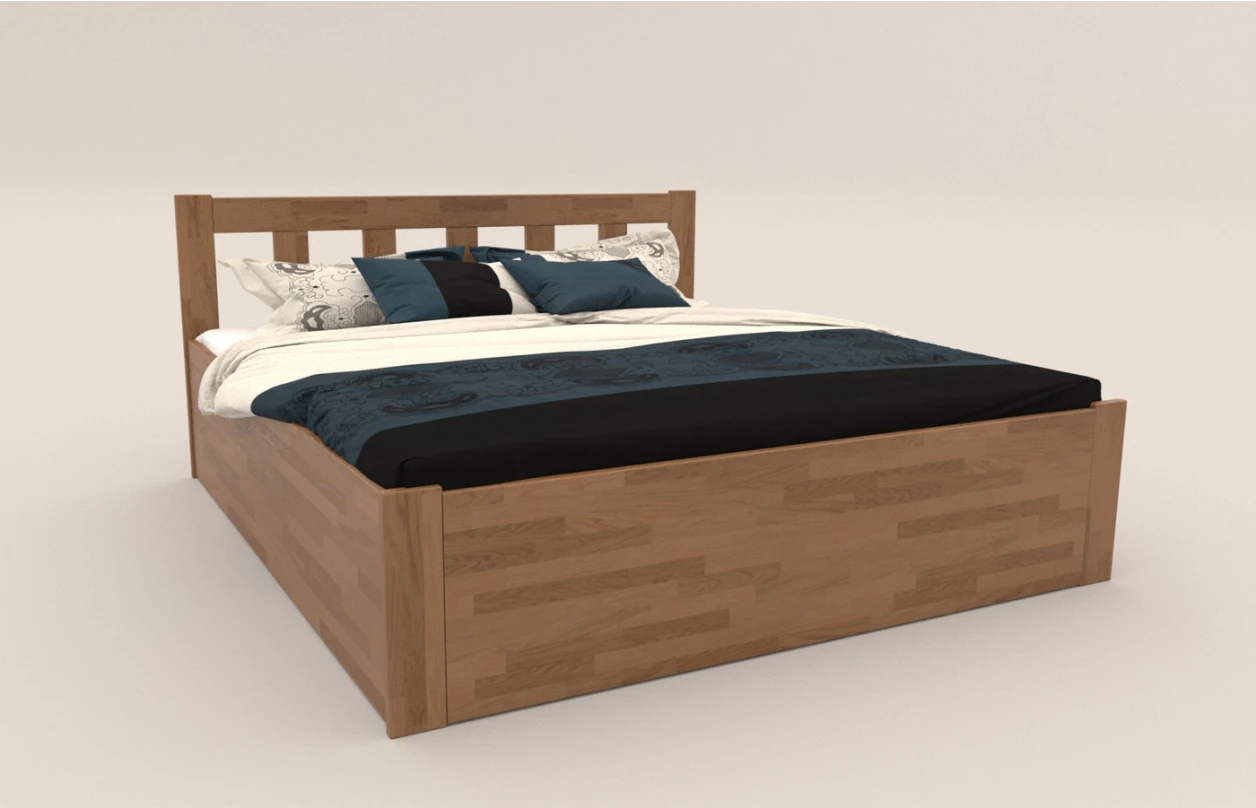 Posteľ s úložným priestorom Tema Box 180x200 cm, šedý buk 1