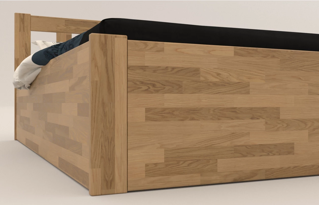Posteľ s úložným priestorom Tema Box 180x200 cm, šedý buk 2