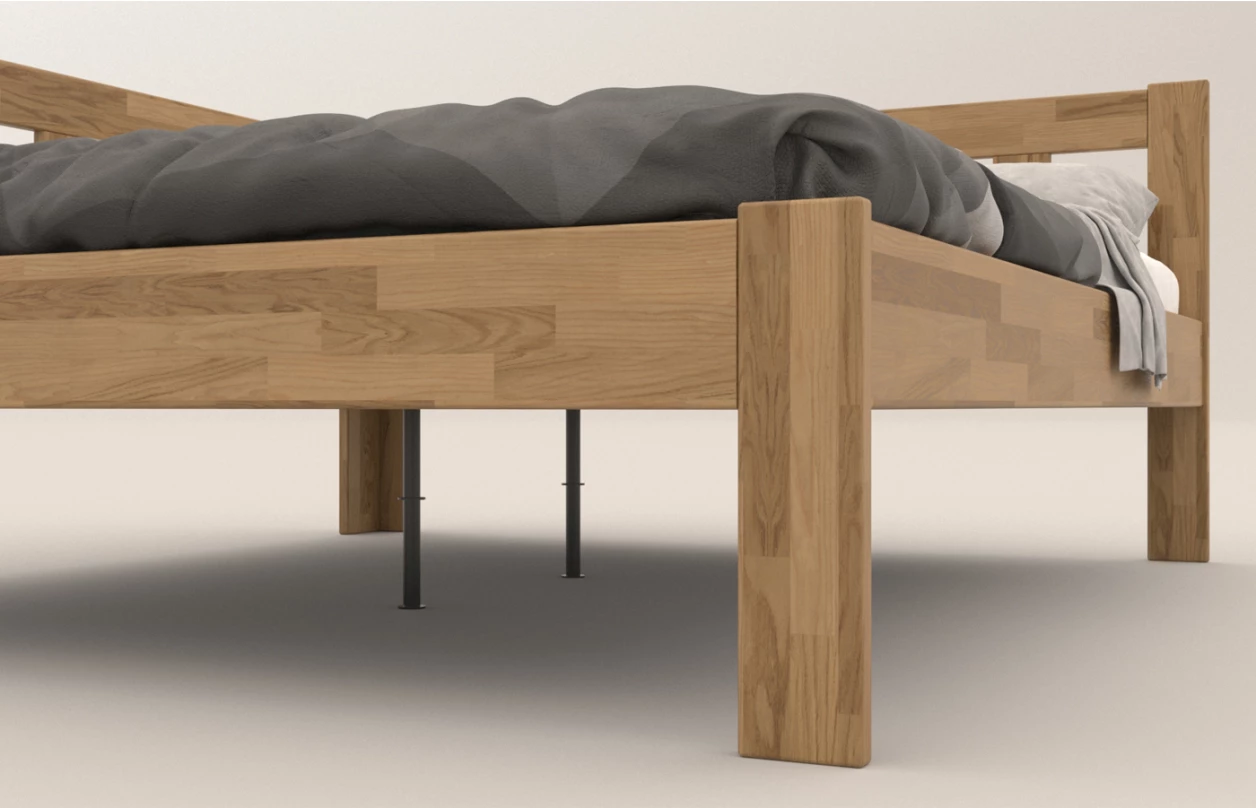 Rohová posteľ so zástenou vľavo Tema L 180x200 cm, šedý buk 2