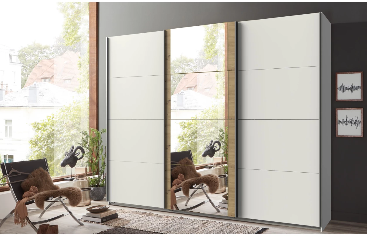 Šatníková skriňa Bern, extra šírka 360 cm/extra výška 236 cm, biela 4