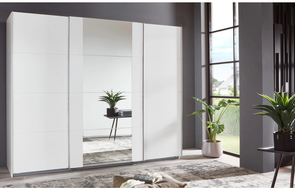 Šatníková skriňa Bern, šírka 313 cm/výška 208 cm, biela 8