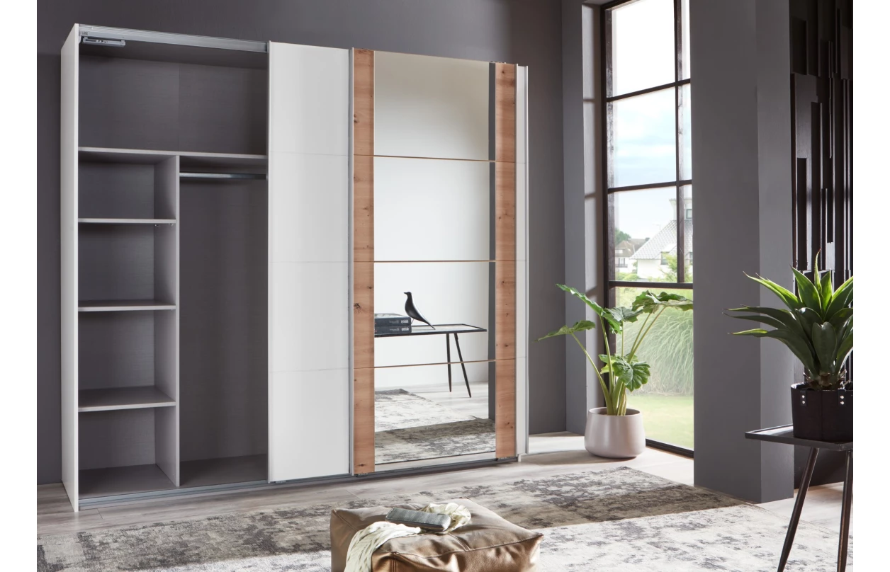 Šatníková skriňa Bern, šírka 270 cm/extra výška 236 cm, biela 7
