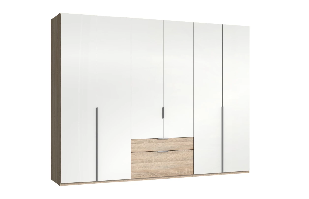 Šatníková skriňa New York D, 225 cm, biela/biely lesk 15