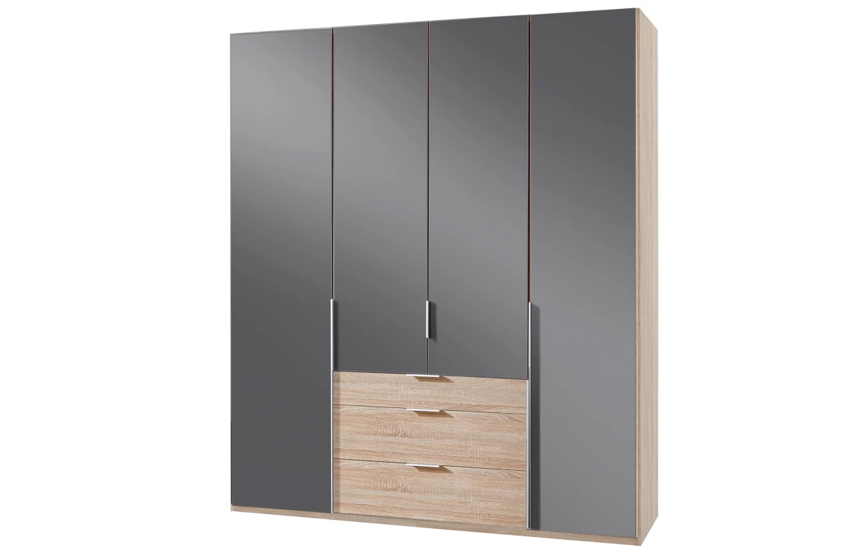 Šatníková skriňa New York D, 90 cm, biela / biely lesk 16