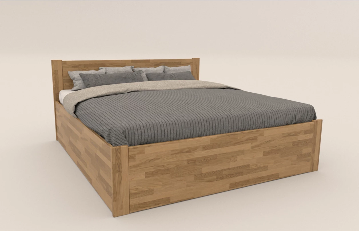 Posteľ s úložným priestorom Fava Box 180x200 cm, bielený buk 1