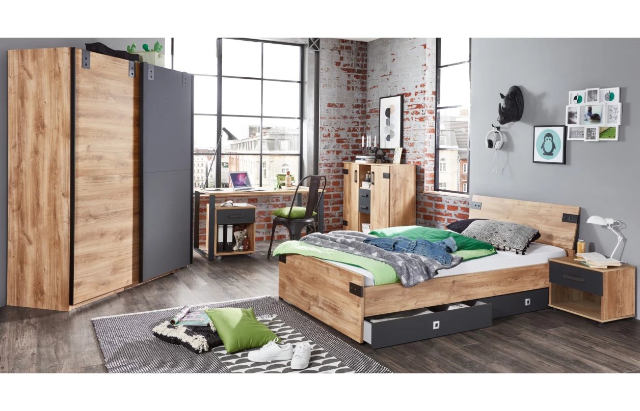 Vysoký regál so zásuvkami Liverpool, dub 5
