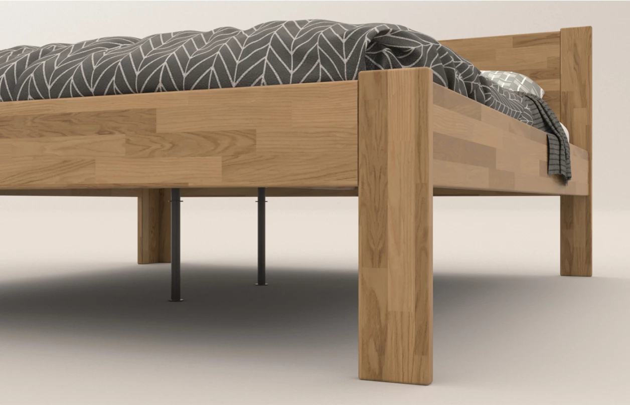 Rohová posteľ so zástenou vľavo Fava L 180x200 cm, šedý buk 2