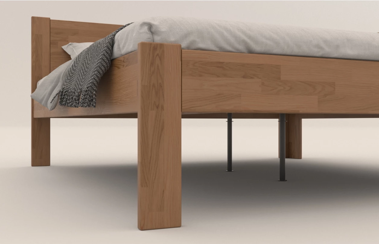 Rohová posteľ so zástenou vpravo Fava P 180x200 cm, prírodný buk 2