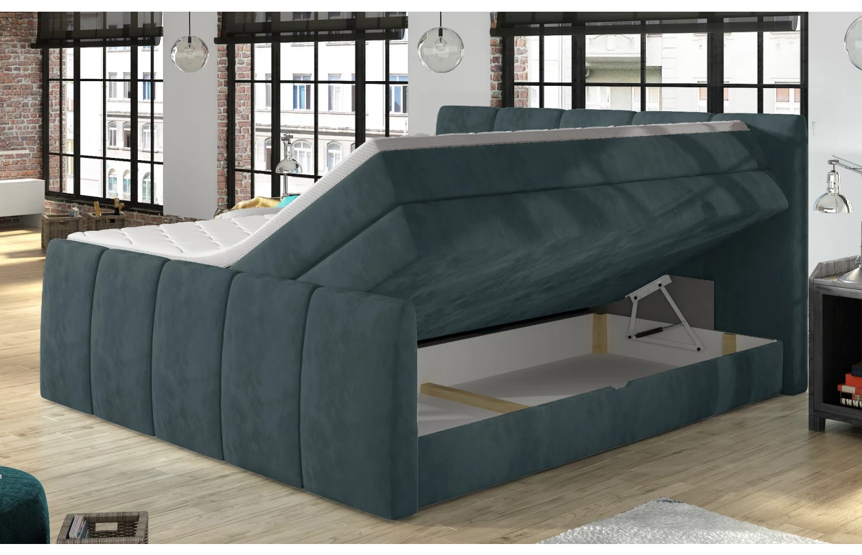 Posteľ boxspring Fresco 180x200 cm, tmavo šedá látka 11
