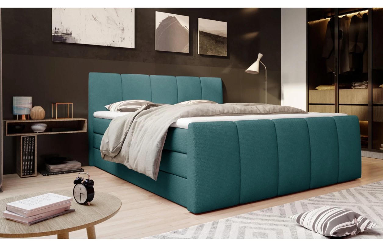 Posteľ boxspring Fresco 180x200 cm, červená látka 15