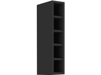 Horný kuchynský regál Arona, 15 cm, čierny