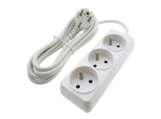 Predlžovací kábel 1,5 m, 3 zásuvky, biely