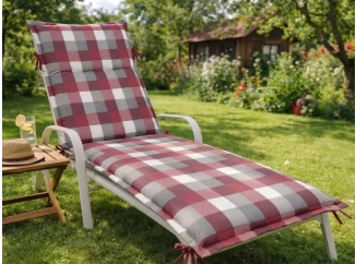 Záhradný podsedák na lehátko Karo 60x190 cm, vínový/sivý