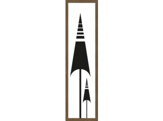 Rámovaný obraz Čierna geometria, 15x60 cm