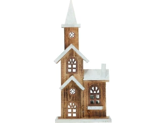 Vianočná dekorácia LED kostol, 41 cm