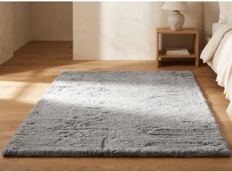 Koberec Bobs 160x230 cm, šedá imitácia králičej kožušiny