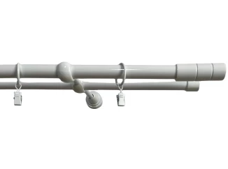 Garniža dvojradová s krúžkami Timo 160 cm, biela lesklá