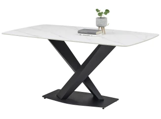 Jedálenský stôl Ventura 180x90 cm, imitácia bieleho mramoru
