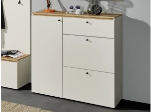 20 Úložná komoda/botník Lime 102 cm, béžový kašmír/dub evoke