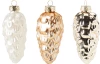 Vianočné ozdoby (9 ks) skleněné šišky, šampaň/zlatá