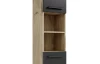 Vysoká kúpeľňová skrinka Vista 34 cm, dub viking/čierna