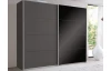 Šatníková skriňa Easy Plus, 225 cm, grafit/čierne sklo