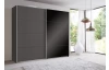 Šatníková skriňa Easy Plus, 225 cm, grafit/čierne sklo