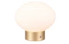 LED stolná lampa nabíjacia Earl 14 cm, biele sklo