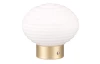 LED stolná lampa nabíjacia Earl 14 cm, biele sklo