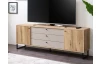 Široká TV skrinka Cube, dub evoke / pieskovo šedá
