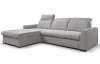 Rohová sedačka Arya, svetlo šedá štruktúrovaná tkanina, ľavý roh