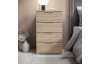 Nočný stolík/skrinka so 4 zásuvkami Smilla, výška 79 cm, dub sonoma