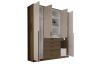 Šatníková skriňa so zásuvkami Marc, 181 cm, orech/béžová kašmír