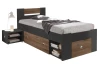 Posteľ s nočným stolíkom Stefan 90x200 cm,  dub flagstaff/grafit