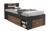 Posteľ s nočným stolíkom Stefan 90x200 cm,  dub flagstaff/grafit