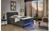 Posteľ boxspring s osvetlením Jefferson 140x200 cm, antracitová látka