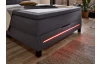 Posteľ boxspring s osvetlením Jefferson 140x200 cm, antracitová látka