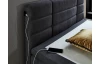 Posteľ boxspring s osvetlením Jefferson 140x200 cm, antracitová látka