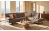 Rohová sedačka Bruno, stredne šedá tkanina, pravý roh