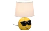 Stolová lampa Coolio 26 cm, smajlík s okuliarmi