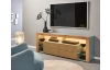 TV stolík Goal, šalviovo zelená/dub evoke, s osvetlením