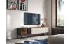 TV skrinka s presklením Vici 180 cm, orech/kašmírovo béžová, s osvetlením
