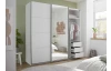 Šatníková skriňa so zrkadlom Carano, 215 cm, biela
