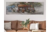 Ručne maľovaný obraz Domček 150x50 cm, výrazná štruktúra