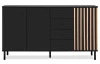 Široká komoda Monea 160 cm, čierna/dub artisan